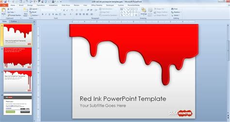 Free Red Ink Powerpoint Template Free Powerpoint Templates