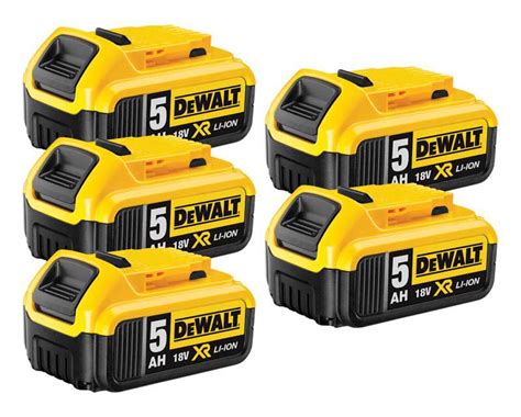 Dewalt Dcb184 18v 5 X 50ah Xr Lion Battery Pack Of 5 At Dandm Tools