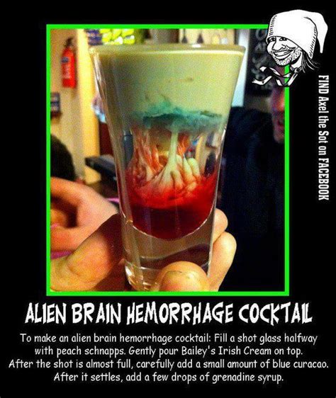 alien brain hemorrhage shot zombie cocktail halloween drinks halloween party drinks