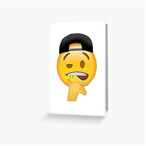 Biting Lips Emoji Sheesh Meme With Caps Greeting Card For Sale By