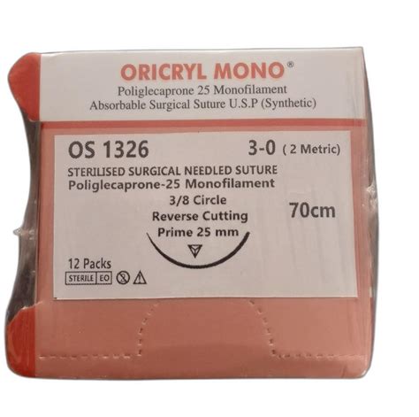 Poliglecaprone Monofilament Oricryl Mono Absorbable Surgical Suture