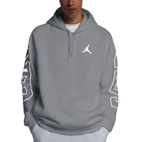 Jordan Aj 10 Flight Fleece Mens Pullover Hoodie Charcoalwhite Aj6398