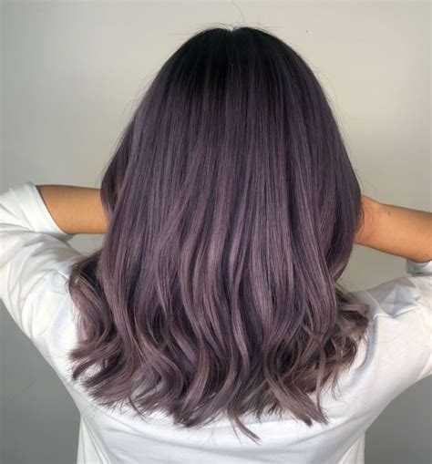 ash purple hair balayage hair purple plum hair ombré hair violet hair hair color for black