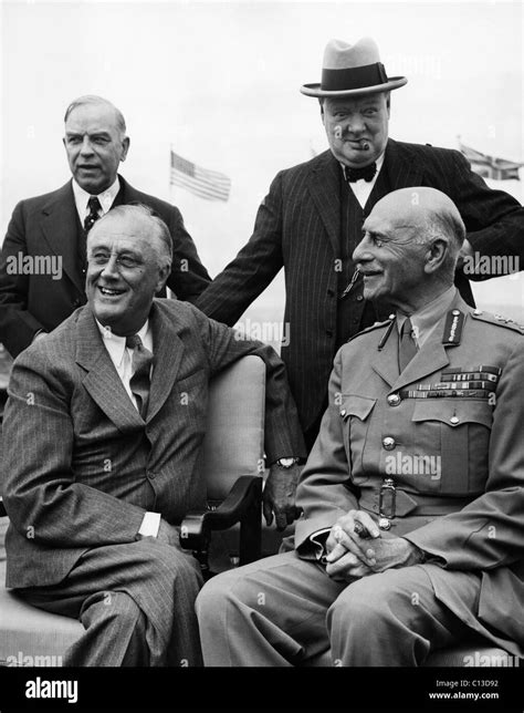world war ii seated from left us president franklin delano roosevelt and british major