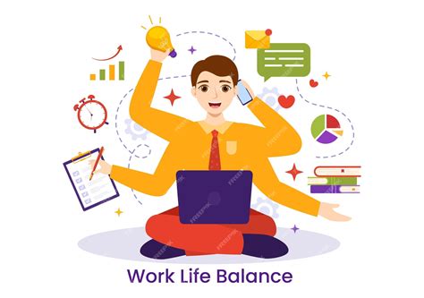 Premium Vector | Work life balance illustration of person balancing