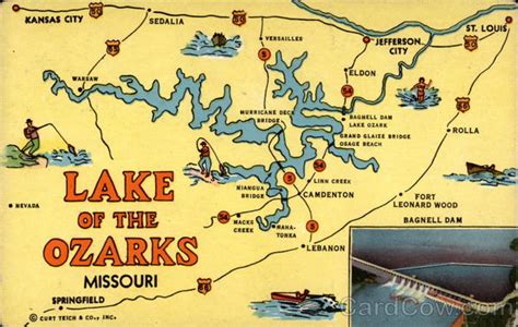 Lake Of The Ozarks Bagnell Dam Missouri Maps