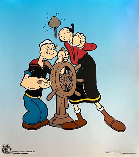 Popeye And Olive Oil At The Wheel Sericel Animation Art Forgotten