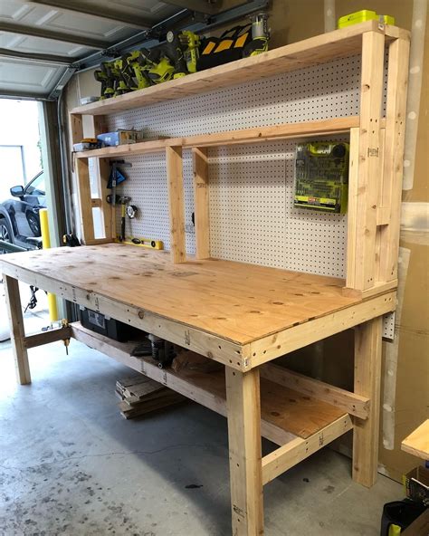 Work Bench Woodwork Garage Workbench Plans Building A Workbench