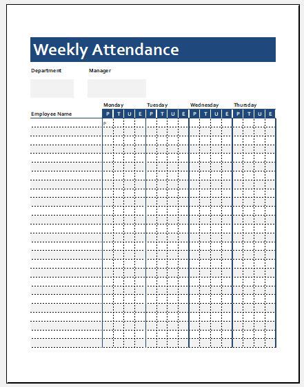 This is the first in our series of popular articles. Employee Weekly Attendance Sheet | Microsoft Word & Excel ...