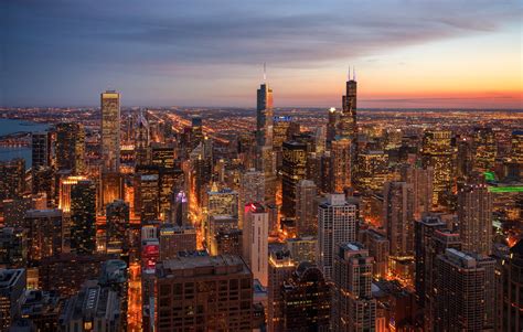 Aerial View Of Chicago Illinois Hd Wallpaper Background Image