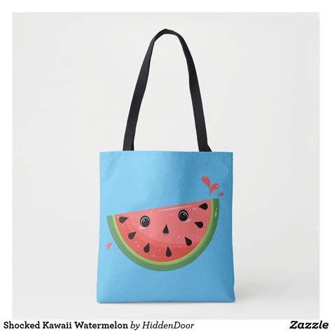 Shocked Kawaii Watermelon Tote Bag Zazzle Printed Tote Bags Tote