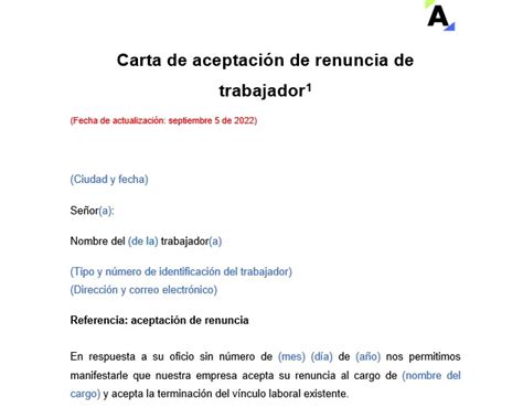 Modelo De Carta De Renuncia En Word Colombia Frameimage Org Kulturaupice