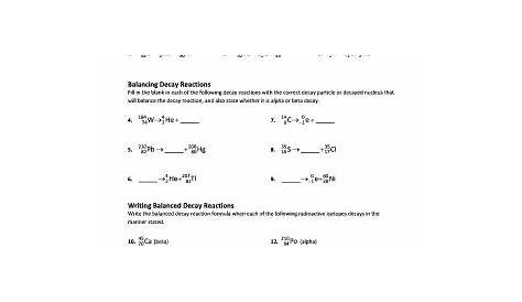 Radioactive Decay Practice Worksheet Answers Earth Science - Ameise Live