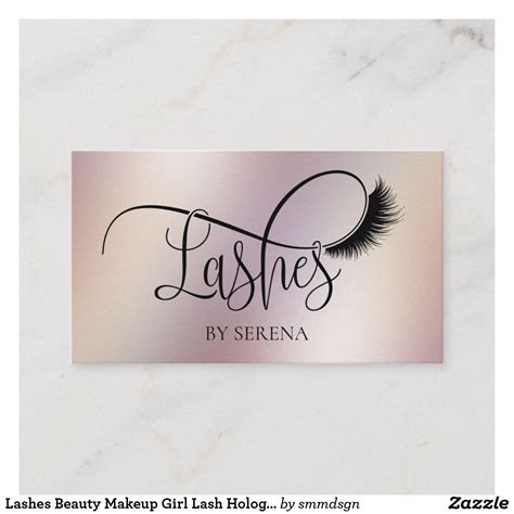 Premium cards printed on a variety of high quality paper types. Lashes Beauty Makeup Girl Lash Holographic Foil Business Card | Zazzle.com | Lashes beauty, Foil ...