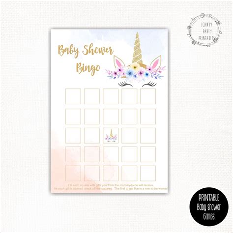 unicorn baby shower bingo pastel unicorn baby shower games unicorn