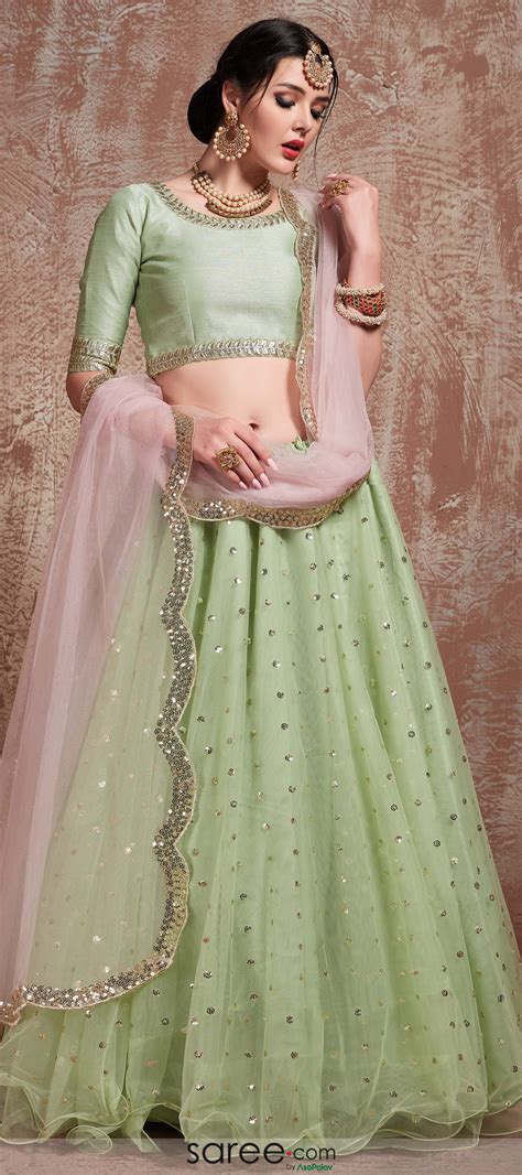 Pista Green Lehenga With Pink Blouse Dresses Images 2022