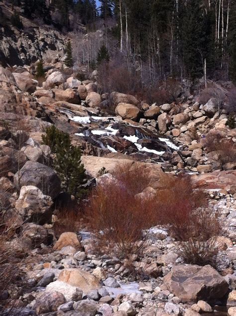 Snowy Waterfall In Rocky Mountain National Park Estes Park Co Rocky