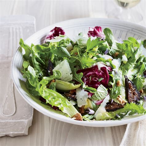 Mixing red and green results in a brown or gray color. Mixed-Greens-and-Herb Salad with Figs and Walnuts Recipe ...