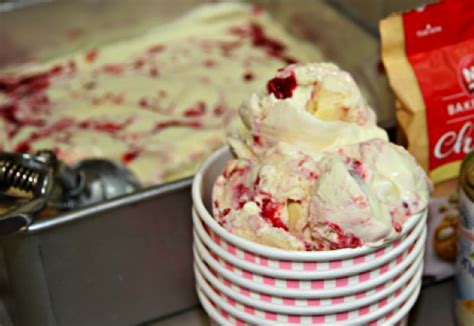 No Churn Raspberry Swirl With White Chocolate Ice Cream Real Recipes From Mums