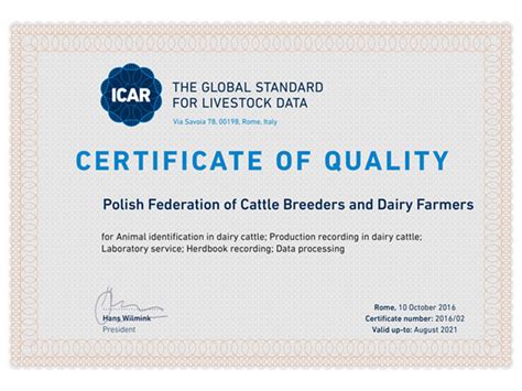 Icar Certificate Of Quality For Pfcbdf Pfhbipm