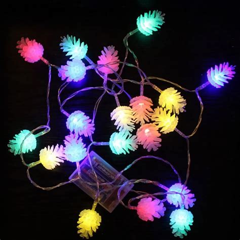 battery operated 2m 20 led bulbs portable led string light christmas pinecone supplies party