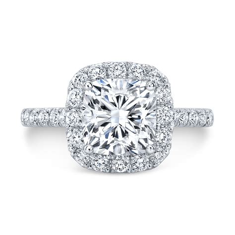 cushion cut halo diamond engagement rings 1 86ct cushion cut bezel halo diamond engagement
