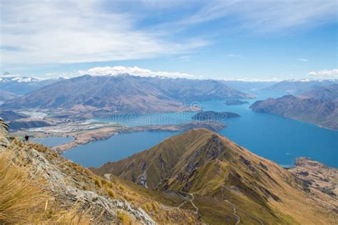 Landscape Of Lake Wanaka Captured From Roys Peak Track In New Zealand