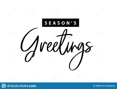 Greetings Seasons Christmas Holidays Hand Drawn Creative Calligraphy