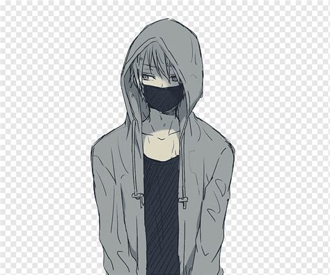Anime Boy In Hoodie Drawing
