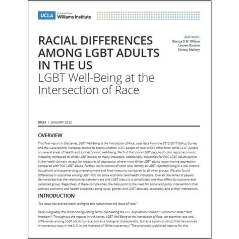 Racial Differences Among Lgbt Adults In The Us Research Briefs
