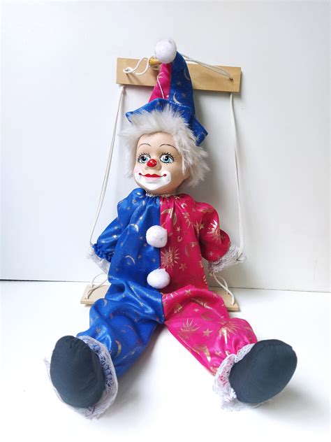 Vintage Porcelain Clown Doll On Swing 57 Cm 22 Big Etsy