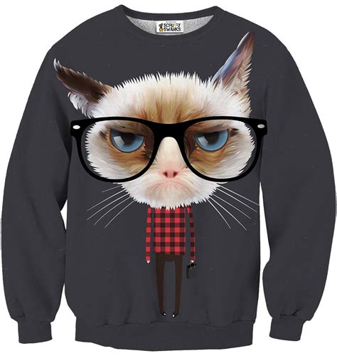 Hipster Cat Sweater Cartoon Cat Cat Vector Cat Stock