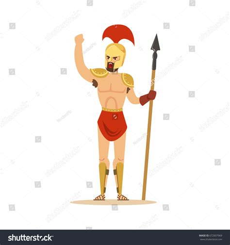 Warrior Character Naked Man Helmet Loincloth Stock Vector My XXX Hot Girl