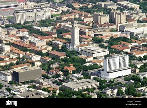 University Of Texas Campus Aerial View Stock Photo Alamy