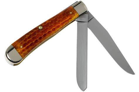 Case Knives Trapper Pocket Worn Harvest Orange Bone Corn Cob Jig 07401