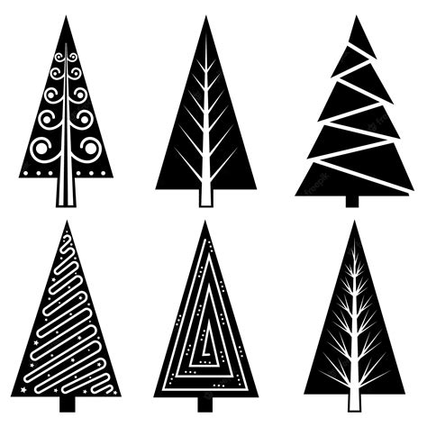 Premium Vector Set Of Christmas Tree Doodle Illustration Hand Drawn