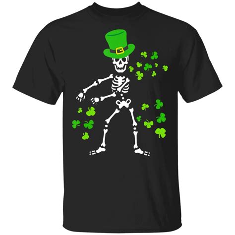 Flossing Skeleton St Patricks Day T Shirt Saint Paddys Patricks Tshirt