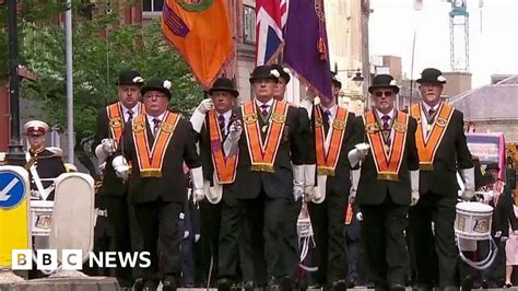 The Twelfth Thousands March In Orange Order Parades Bbc News