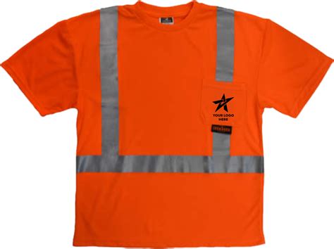 Hi Vis Orange Type R Class 3 Short Sleeve T Shirt With Max Dri™ Custom