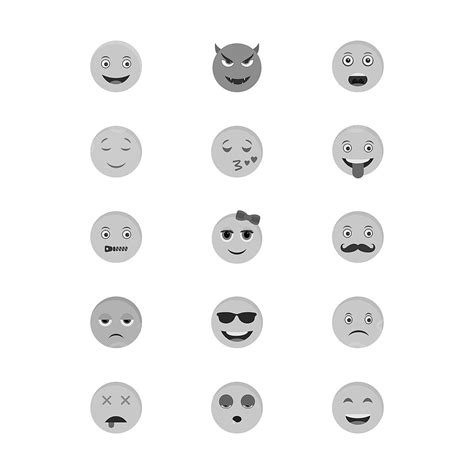 Emoji Set Vector Design Images 15 Set Of Emoji Icons Isolated On White