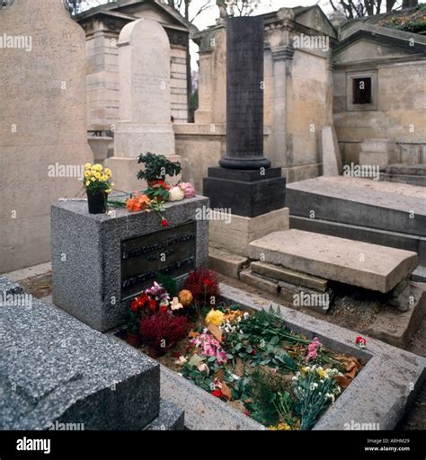 Jim Morrisons Grave Pere Lachaise Cemetery Paris France Stock Photo
