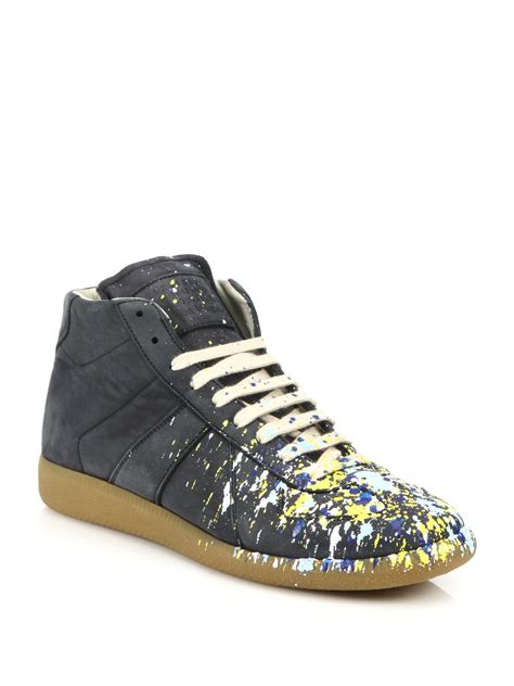 Maison Margiela Painter Replica High Top Sneakers In Blue For Men Blue