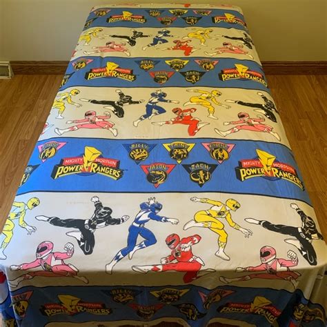 Mighty Morphin Power Rangers 1990s Flat Twin Bed Sheet Tv Series Saban