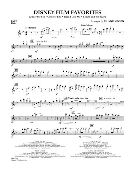 10 classical pieces with flute/piano duets this is a flute sheet music book with 10 classical sheet music pieces. Preview Disney Film Favorites - Pt.1 - Flute By Johnnie Vinson (HX.246354) - Sheet Music Plus