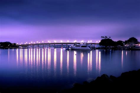Mission Bay San Diego At Night Photograph By Jeff Giniewicz