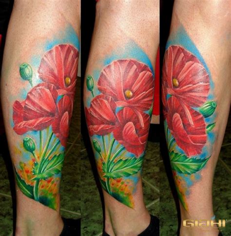 Realistic Poppy Flowers Tattoo By Agat Artemji Best Tattoo Ideas Gallery