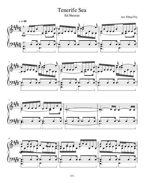 The song was debuted on 29 october 2013, at madison square garden. Tenerife Sea Sheet music for Piano (Solo) | Musescore.com