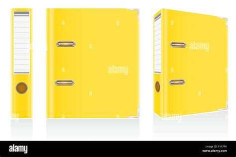 Folder Yellow Binder Metal Rings For Office Vector Illustration