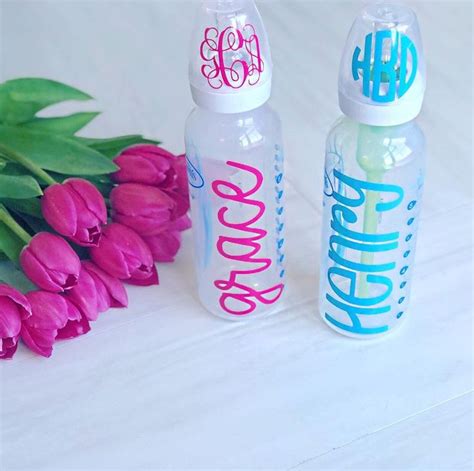 Baby Bottle Decals Monogrammed Personalized Bottle Labels Baby