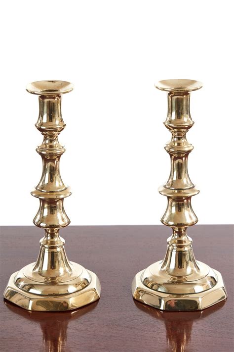Antiques Atlas - Pair Of Antique Brass Candlesticks